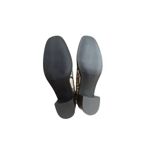 Nordstrom Women's Hazina Snake Print Leather Chelsea Boots Ivory Size 5.5 - Picture 4 of 4